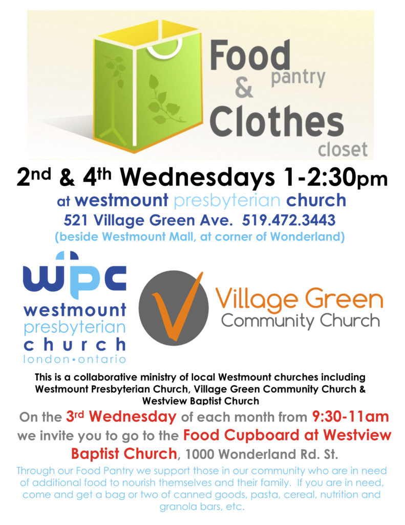 Updated Food Pantry Poster - June 2018 - Westmount Presbyterian Church